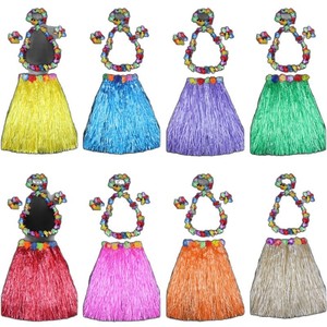 Jupe en herbe Shenxiu 30 cm, taille unique, costume de danse hawaïenne, couronne de fleurs, tenue de spectacle pour enfants - Product Image 5