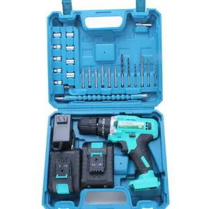 China Factory Sale high torque drill 21V wireless drill machine with two batteries set