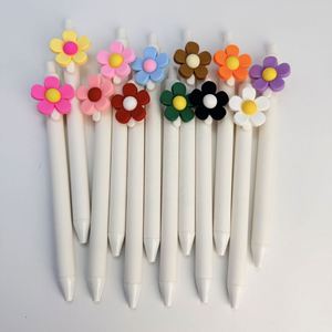 Bolígrafo promocional portátil de plástico con clip, diseño de flor y dibujos animados, con logotipo deportivo, punta de 1.0 mm, colores de moda y estilo lindo. - Product Image 1