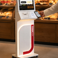 Kiosque de commande en libre-service commercial avec écran tactile multilingue et graphiques/animations pour les chaînes de restauration rapide et les centres commerciaux