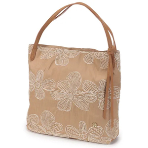 Bolso de mano con bordado de patrones, fibra de poliéster + material de piel de vaca, bolso diario para mujer, bolso de mano de estilo retro - Product Image 4