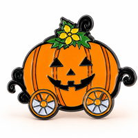 Vente en gros fabricant : Broche de revers en émail personnalisée, thème Citrouille Fantaisie, Roues de carrosse, Décoration florale, Halloween, Histoire d'illustrations, Cadeau pour collectionneur