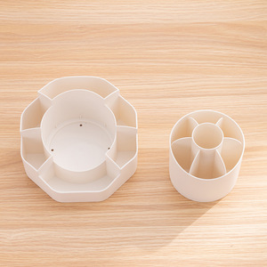 Rotating Desktop Makeup Organizer 360 Degree <b>Round</b> Plastic Storage For Cosmetic <b>Brushes</b> And Stationery - Product Image 3