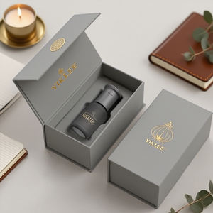 Kunden spezifische Goldfolie Logo Attar Parfüm Öl Papier box Achteckige Rollen flasche Verpackung Magnet Geschenk box mit Schaumstoffe insatz - Product Image 2