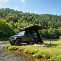 Auvent de camping pour voiture, tente imperméable en PVC, ouverture latérale automatique à ressort à gaz, auvent pour porte-bagages de toit de SUV, extérieur