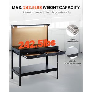 DB vente en gros 47.2 pouces établi robuste prises de panneau perforé capacité de 242.5 lb noyau métallique antistatique pour laboratoire de travail du bois nouveau U - Product Image 3