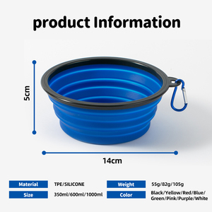 Bol pour animaux de compagnie en TPE avec logo personnalisé, pliable, pour chien/chat, randonnée en plein air - Product Image 2