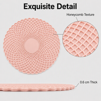 Sous-plat en silicone personnalisable, résistant à la chaleur, texture nid d'abeille, imperméable, facile à nettoyer, protection de table ronde pour cuisine et salle à manger