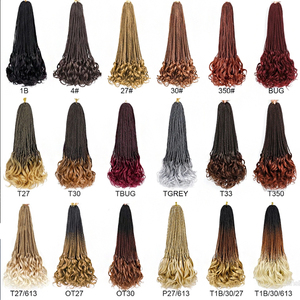 Mira - <span class=keywords><strong>Le</strong></span> più cercate: 3x Pacchetti di Treccine Box Braids Pre-Looped da 22 pollici <span class=keywords><strong>con</strong></span> Estremità Ricci, <span class=keywords><strong>Extension</strong></span> per Capelli Ombre Effetto Dea, Lavorazione a Uncinetto - Product Image 5