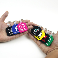 Llaveros Personalizados de Goma PVC y Silicona 3D con RFID y NFC para Redes Sociales Tarjeta de Reseñas de Instagram