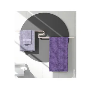 Medyag-calentador de toallas eléctrico inteligente clásico, estante de secado con calor para toallas doradas, Riel de Hotel montado en la pared
