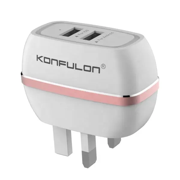 Konfulon Best Seller 2023 Dual Port 2.4A Quick Wall Charger Adapter Promotional Products Travel Adapter For Mobile Phones