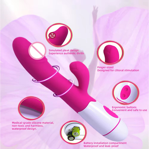 Vibratore Realistico a Doppia Vibrazione con Logo Personalizzato, Ecologico, 20 Frequenze, Impermeabile IPX6, Ricaricabile USB per Donne - Product Image 1