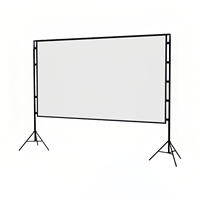 Écran de projection pliable de type sol 100 pouces 16:9 à double support, en soie de lait épaisse pour l'extérieur