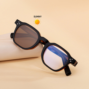Lunettes de soleil photochromiques anti-lumière bleue UV400 Partagas Retro Designer avec logo personnalisé sur la monture pour hommes et femmes - Product Image 3