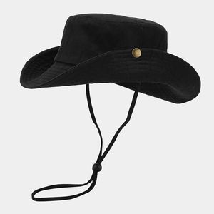 Chapeaux de soleil ajustables en coton 100% délavé, style safari, avec cordon de serrage - Product Image 6