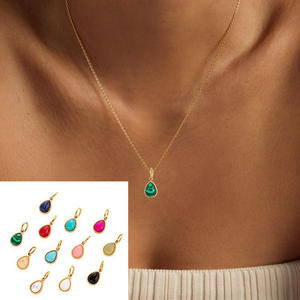 Haute qualité en acier inoxydable Nature pierre charme coloré eau <span class=keywords><strong>Prof</strong></span> anniversaire pierre pendentif pour la fabrication de bijoux bricolage - Product Image 1