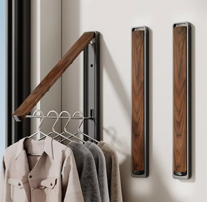 Tendedero de ropa moderno minimalista de aluminio para balcón, montado en pared sin perforaciones, plegable, para secar edredones - Product Image 2