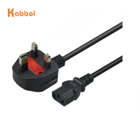 Cable de Alimentación con Enchufe del Reino Unido de 1.5m, Cable de Alimentación Principal Británico C5 para Computadora, Cargador de Portátil, TV, Teléfono Móvil, Cámara