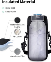 Sac bandoulière magnétique en polyester durable pour bouteille d'eau et téléphone portable, avec design pliable pour le sport