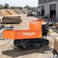 SINOLINK Mini-dumper à chenilles à essence de 175 kg, robuste et motorisé |   Brouette à chenilles facile à utiliser, garantie 1 an