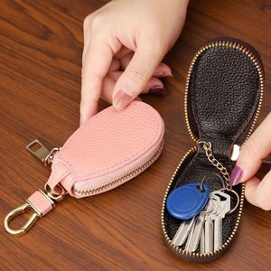 PU Leather Car Key Holder Bag - PU Leather Keychain Storage Wallet Organizer <b>Pouch</b> Multifunctional Mini Wallet for <b>Men</b> and Women - Product Image 2