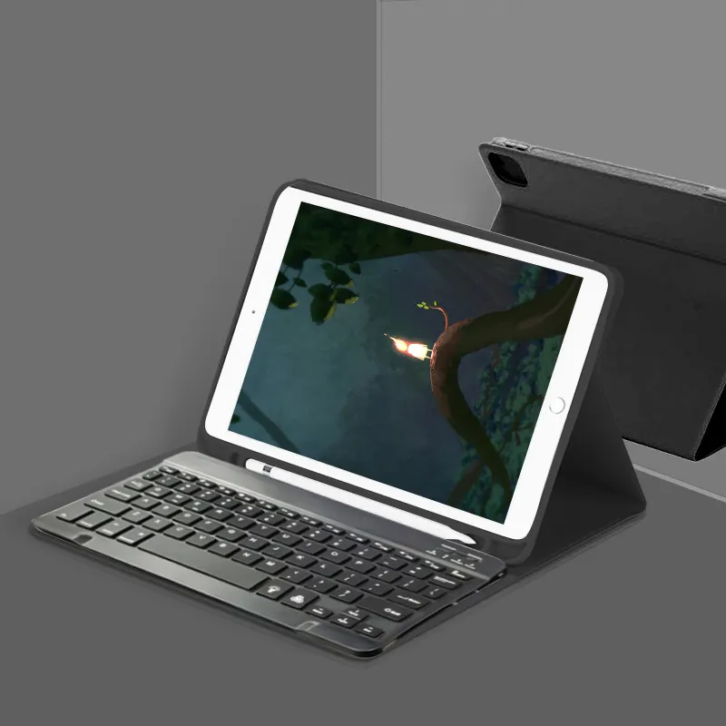 カスタムPU磁気キーボードレザータブレットカバーワイヤレスiPad12.9 10.2 10.1 10.9 9.7 Pro11カバーケース用