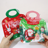 Pochette Doypack en plastique de qualité alimentaire, forme irrégulière, avec fermeture éclair et poignée, écologique, pour bonbons et snacks, très vendue pour Noël