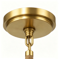 Plafonnier semi-encastré moderne et élégant en fer et jute, lampe suspendue tressée naturelle pour la décoration de chambre, salon et cuisine
