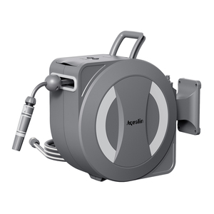 PVC Expandable 25 Meter Garden 1/2\" Gray Retractable Reel with <b>Plastic</b> <b>Storage</b> <b>Drawers</b> & Carts for Farm Use - Product Image 1