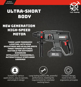 Dobex 20V 4.0Ah 리튬 배터리 무선 브러시리스 로타리 해머 고충격 DIY 건설 콘크리트 드릴링 철거 220V - Product Image 5