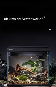 حوض أسماك زجاجي فائق الوضوح من JSD Smart Jinjing مع مضخة هادئة و4 أوضاع إضاءة LED ونظام ترشيح وشاشة عرض درجة الحرارة للمنزل - Product Image 4