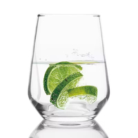 Verre à boire transparent de 370 ml, design classique, base épaisse, tasse à boisson, verre à jus, thé, eau pour la maison
