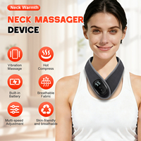 Masajeador de cuello con calor al por mayor de fábrica, soporte de cuello con compresa caliente y vibración, envoltura eléctrica para alivio del dolor de cuello