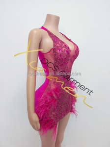 Ocstrade Novo Vestido de Formatura Curto Roxo Elegante com Miçangas e Penas 2025 Vestido de Aniversário Sexy com Strass para Mulheres para Festa e Balada - Product Image 6