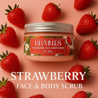 Exfoliante Corporal de Fresa 300g, Crema Exfoliante para Rostro y Cuerpo para Spa, Venta al por Mayor, Suministro y Exportación de Marca Privada