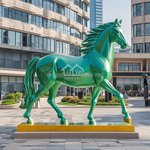 야외 대형 동물 유리 섬유 유리 조각 페인트 말 장식품 쇼핑몰 호텔 상업 스트리트 플라자 장식 - Product Image 3