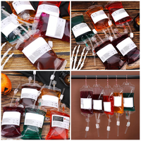 Bolsas de Sangre Personalizadas con Diseño Realista para Bebidas, Bolsas IV Portátiles con Temática de Halloween para Fiestas de Vampiros
