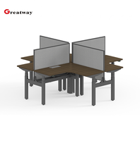 Bureau de travail modulaire réglable en hauteur électriquement, poste de travail assis-debout, double moteur, ergonomique, bureau pour employés