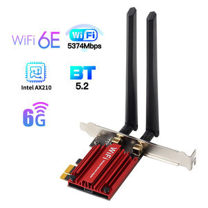 5374Mbps Wifi 6E <span class=keywords><strong>PCI</strong></span>-E mạng không dây Thẻ AX210 802.11ax 3000Mbps 3 ban nhạc 6G <span class=keywords><strong>PCI</strong></span> E wifi6 2 trong 1 PCIe Wifi <span class=keywords><strong>Bluetooth</strong></span> Adapter - Product Image 1