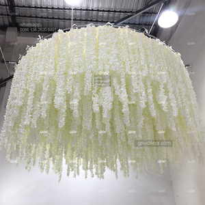 Nouvelle conception de mur de fleurs en soie rose pour les occasions de mariage - Product Image 2