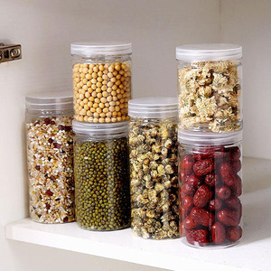 Frascos de Plástico Transparentes <span class=keywords><strong>con</strong></span> Tapas para Envasado de Alimentos, Botellas de Plástico para Confitería, Frascos de Plástico de Boca Ancha para Encurtidos - Product Image 5