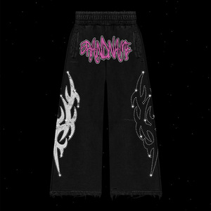 Ensemble de printemps pour homme, couleur unie, tricoté, 100% coton respirant, 500 GSM, imprimé par transfert thermique, sans couture, fusionné, vente chaude - Product Image 3