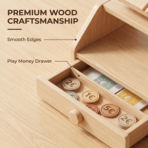 Juguetes Educativos Montessori de Diseño Original, Caja Registradora de Madera, Juego de Simulación de Roles, Unisex, OEM, ODM, EN71, ASTM, CE - Product Image 6