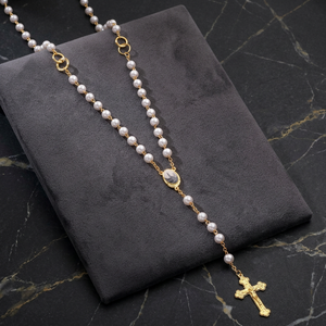 Rosaries Religious Catholic Sharosky San Judas Tadeo Necklace Guadalupe Virgin Rosary Cross Gold <b>Chain</b> Beaded Fashion Jewelry - Product Image 1