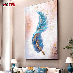 Style moderne fait à la main 100% <span class=keywords><strong>peinture</strong></span> à l'huile <span class=keywords><strong>sur</strong></span> toile plume <span class=keywords><strong>d</strong></span>'oiseau sujet <span class=keywords><strong>d</strong></span>écoratif Animal peint à la main - Product Image 1