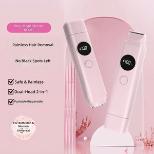 Depiladora Eléctrica 2 en 1, Recortadora <span class=keywords><strong>de</strong></span> Bikini Sin Dolor para Mujer, Depilación <span class=keywords><strong>de</strong></span> Piernas, Brazos, Cuerpo y Rostro, Maquinilla <span class=keywords><strong>de</strong></span> Afeitar Portátil para Viajes y Ducha - Product Image 2