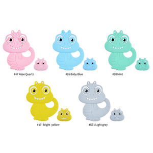 Meilleure vente Premium qualité dinosaure Animal Silicone perles jouet nourriture anneau de dentition pendentif perles en vrac cadeau de dentition - Product Image 1