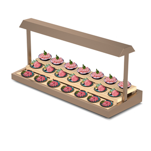 Máquina de hielo comercial de acero inoxidable con refrigeración por aire y una sola temperatura, tipo buffet/bain-marie, con mostrador y protector contra estornudos - Product Image 3