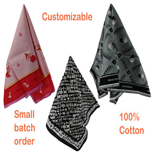 Bandana Personalizzata 2026 a Prezzo Conveniente, Sciarpa Quadrata in Cotone con Logo Floreale, <span class=keywords><strong>Foulard</strong></span> per Collo e Testa, Adatta per Tutte le Stagioni - Product Image 1